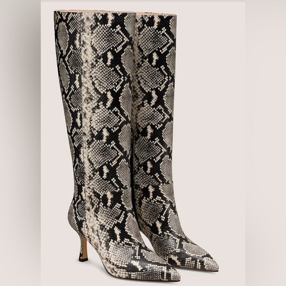 Stuart Weitzman Valentina Tubo Boot 75 in Natural Snake Print